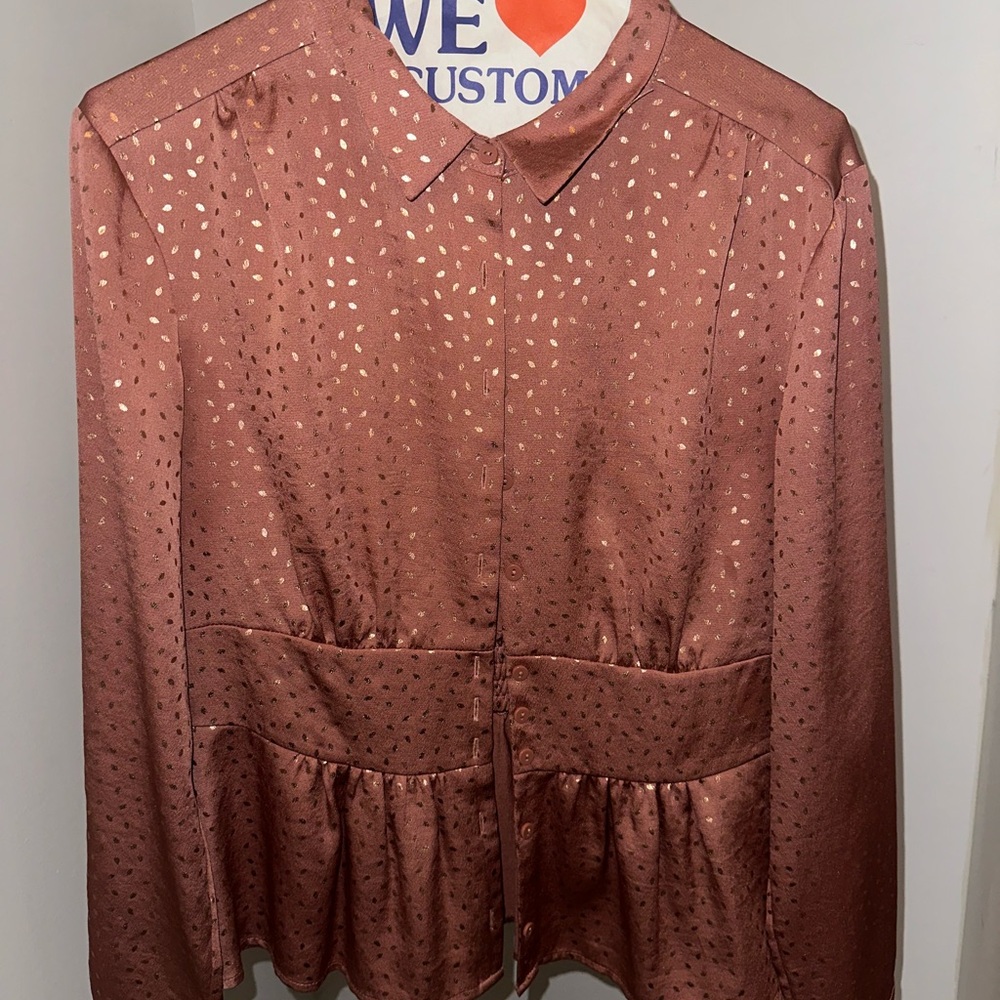 ba&sh mauve and gold Dotted Blouse